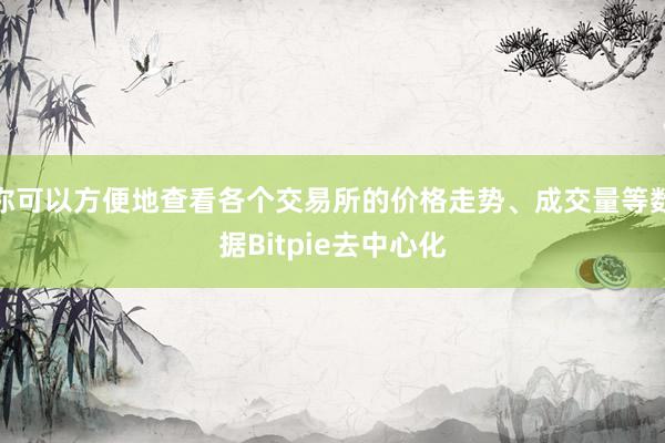 你可以方便地查看各个交易所的价格走势、成交量等数据Bitpie去中心化