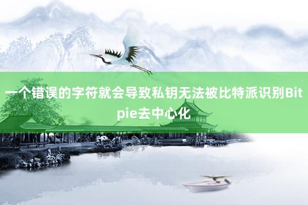 一个错误的字符就会导致私钥无法被比特派识别Bitpie去中心化