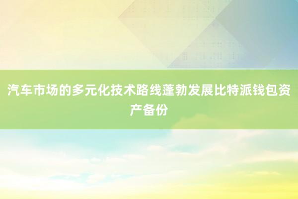 汽车市场的多元化技术路线蓬勃发展比特派钱包资产备份