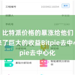 比特派价格的暴涨给他们带来了巨大的收益Bitpie去中心化