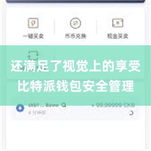 还满足了视觉上的享受比特派钱包安全管理